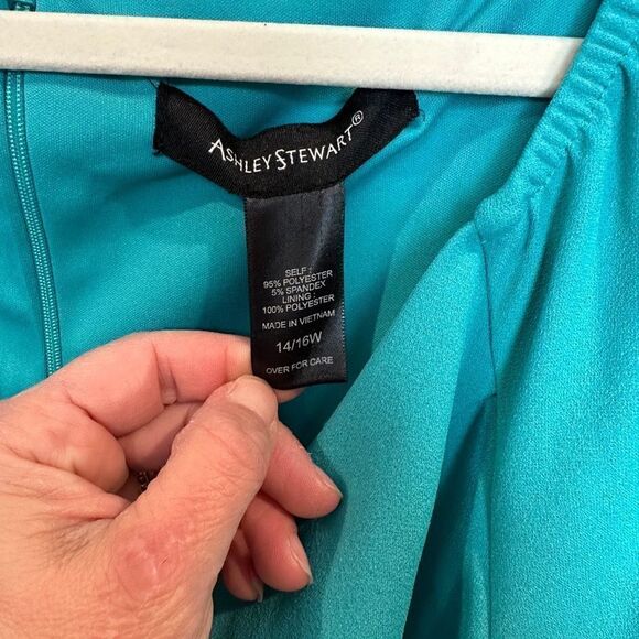 Ashley Stewart Belted Off The Shoulder Dress 14/16 - Picture 6 of 10